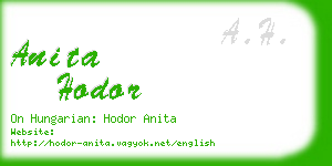 anita hodor business card